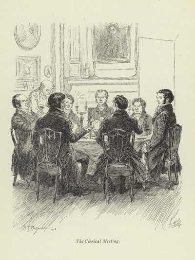 Ilustrace pro Amose Bartona od George Eliota od Hugh Thomson