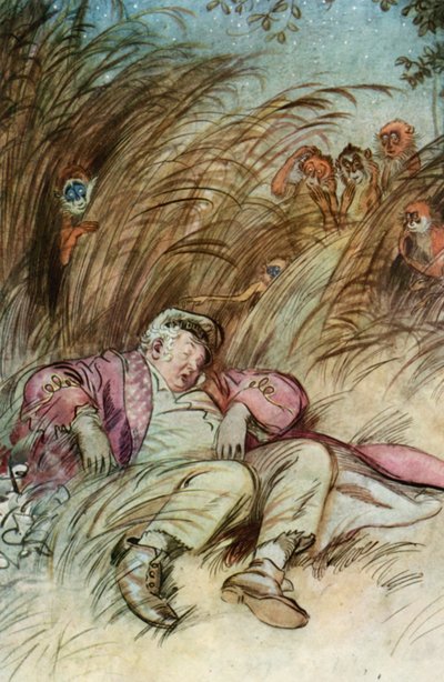 Ilustrace k Obdivuhodnému Crichtonovi od J. M. Barrieho od Hugh Thomson
