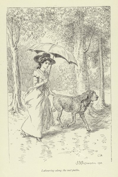 Ilustrace k filmu Příběh lásky pana Gilfila od George Eliotové od Hugh Thomson
