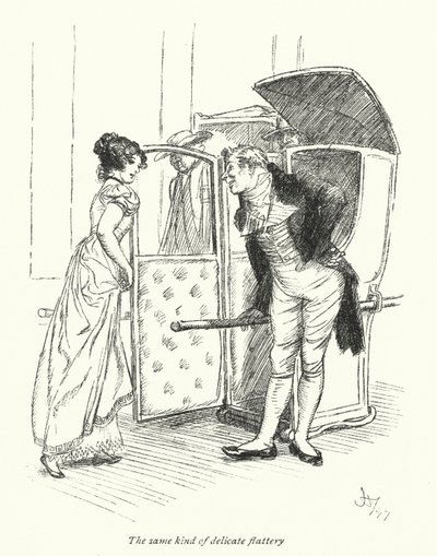 Ilustrace pro Northanger Abbey od Jane Austen (litho) od Hugh Thomson