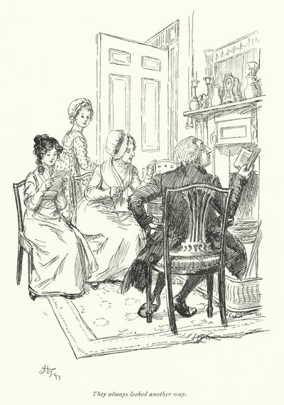 Ilustrace pro Northanger Abbey od Jane Austen (litho) od Hugh Thomson