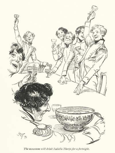 Ilustrace pro Northanger Abbey od Jane Austen (litho) od Hugh Thomson