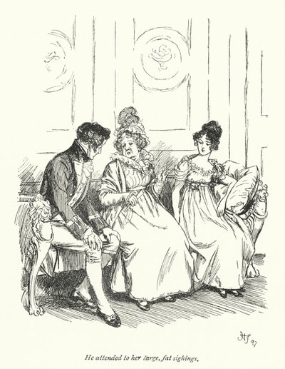 Ilustrace k přesvědčování od Jane Austenové (litho) od Hugh Thomson