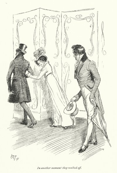 Ilustrace k přesvědčování od Jane Austenové (litho) od Hugh Thomson