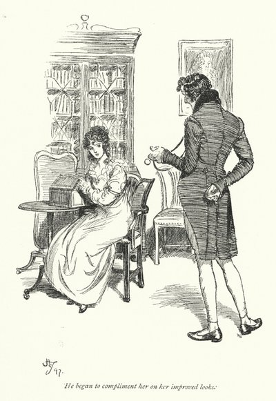 Ilustrace k přesvědčování od Jane Austenové (litho) od Hugh Thomson