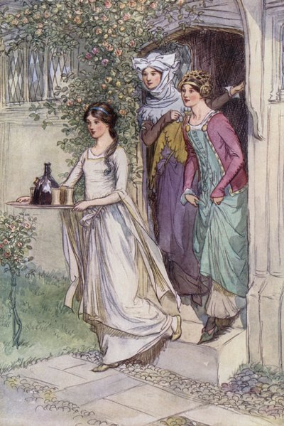 Ilustrace pro Veselé paničky z Windsoru od Hugh Thomson