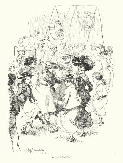 Londýn: Bank Holiday (barevná litografie) od Hugh Thomson
