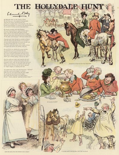 Série ilustrací zobrazujících Hollydale Hunt od Hugh Thomson
