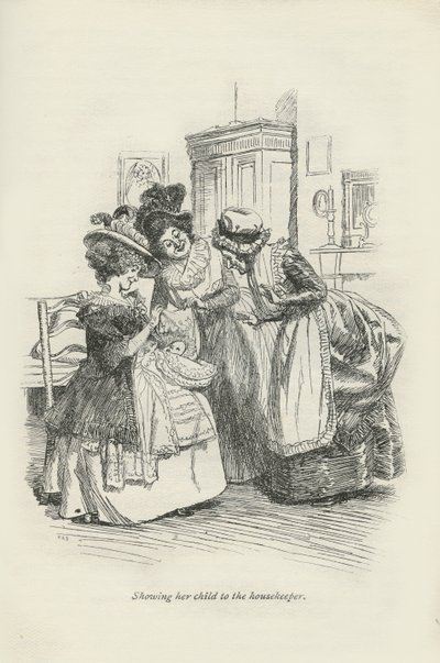 Ukazuje své dítě hospodyni, 1896 od Hugh Thomson