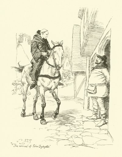 Příchod Johna Lydgatea (litho) od Hugh Thomson