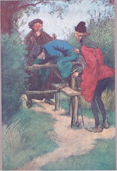 Přichází můj pán, Mister Shallow a další gentleman z Frogmore, ilustrace z Veselé paničky z Windsoru, 1910 od Hugh Thomson