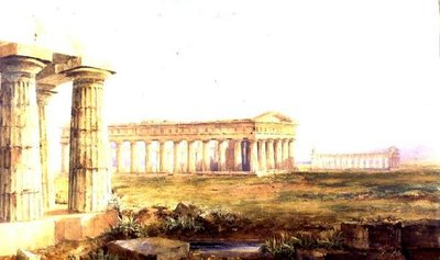 Chrámy v Paestum od Hugh William Williams