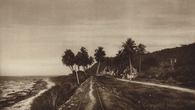 Mexiko: Campeche, Calle por Lerma (čb fotografie) od Hugo Brehme