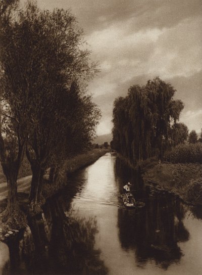 Mexiko: kanál Viga (čb fotografie) od Hugo Brehme