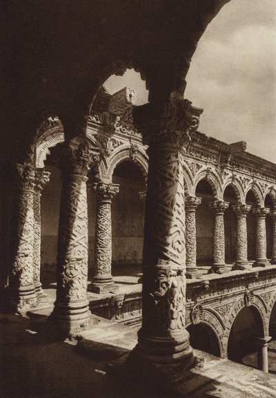 Mexiko: hlavní město Mejico, klášter Merced (čb fotografie) od Hugo Brehme