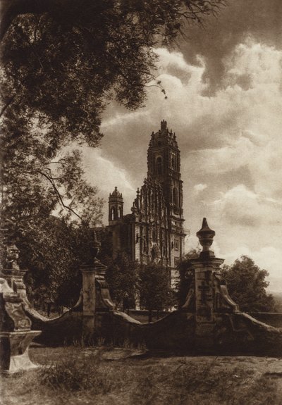 Mexiko: kostel v Tepozotlanu (čb fotografie) od Hugo Brehme