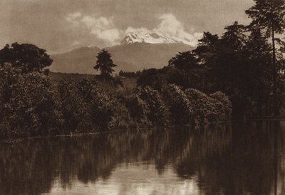 Mexiko: Iztaccihuatl, pohled z Miraflores (čb fotografie) od Hugo Brehme
