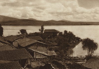 Mexiko: Laguna Patzcuaro, ostrov Xanicho (čb fotografie) od Hugo Brehme