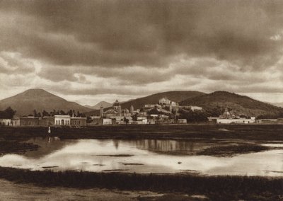 Mexiko: Poutní místo Guadalupe Hidalgo (čb fotografie) od Hugo Brehme