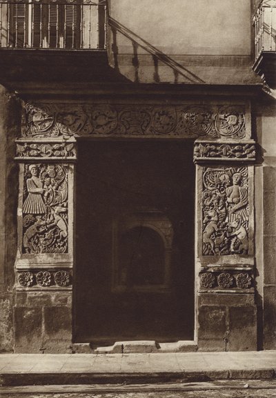 Mexiko: Puebla, Dům na Avenida 3 Oriente no 1 (čb fotografie) od Hugo Brehme