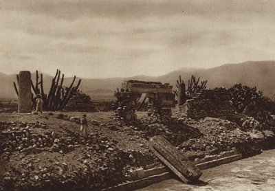 Mexiko: Ruiny Mitla, stát Oaxaca (čb fotografie) od Hugo Brehme