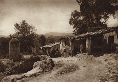Mexiko: San Esteban, předměstí hlavního města Mejico (čb fotografie) od Hugo Brehme