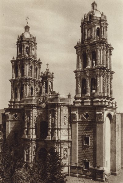 Mexiko: San Luis de Potosi, La Catedral (čb fotografie) od Hugo Brehme