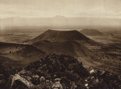 Mexiko: Santa Catarina a La Caldera, vyhaslé sopky na okraji hlavního města Mexika (čb fotografie) od Hugo Brehme