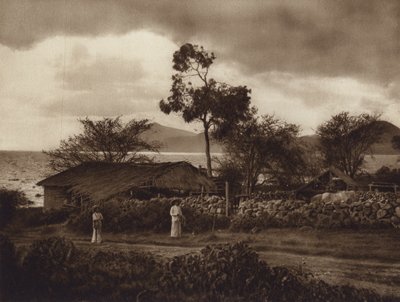Mexiko: Pohled na jezero Chapala (čb fotografie) od Hugo Brehme