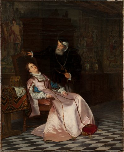 Gustav Vasa najde svou choť Catherine Stenbock spící a slyší ji říkat krále Göstu miluji..., 1 od Hugo Salmson