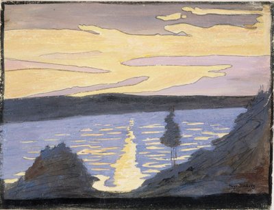 Jarní večer, prolomení ledu od Hugo Simberg