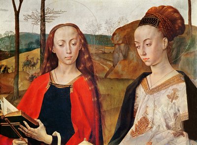 Markéty a svaté Máří Magdalény. Detail z Portinarského oltářního obrazu. Kolem roku 1479. olej na dřevě od Hugo van der Goes