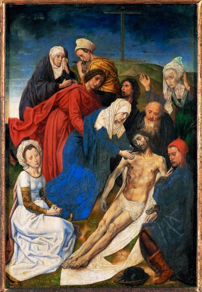 Lamentace. Diptych Pád a vykoupení, pravé křídlo: deplorace... (olej na dubovém dřevě) od Hugo van der Goes