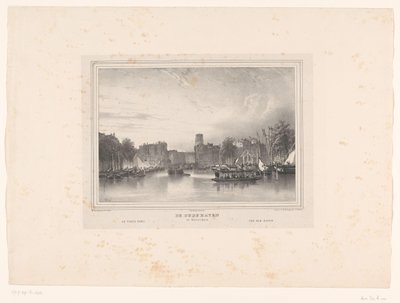 Pohled na starý přístav v Rotterdamu Starý přístav v Rotterdamu / Le vieux port / Starý přístav (název na objektu) Pohledy na město Rotterdam (název série) od Huib van Hove Bz