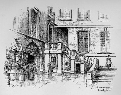 Brewers Hall Courtyard, 1890 od Hume Nisbet
