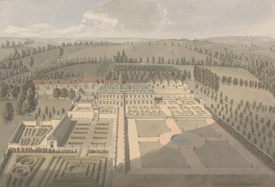 Sarsden House and Gardens, Oxfordshire: Pohled z ptačí perspektivy od Humphry Repton