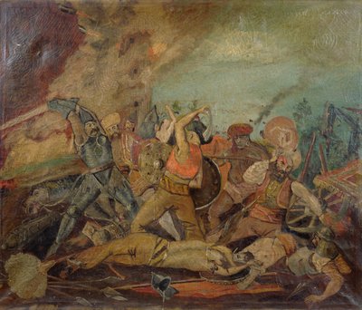 Osmanští a maďarští vojáci bojující v 17. století od Hungarian School