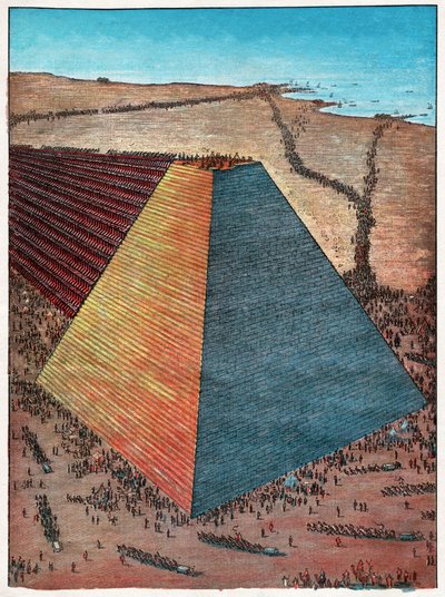 Cheopsova pyramida. 1927 (rytina) od Hungarian School