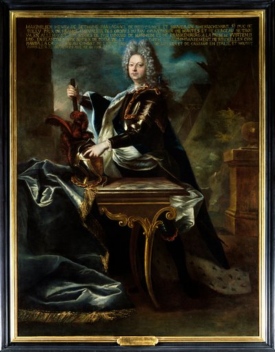 Portrét Maxmiliána Jindřicha VI. z Bethune, pátého vévody ze Sully (1669-1729). Obraz připisovaný Hyacinthe Rigaud (1659-1743). Olej na plátně. Povinná zmínka: Sully sur Loire, Chateau de Sully - Portrét Maxmiliána Henriho VI. de Bethune, pátého vévody o od Hyacinthe (attr. to) Rigaud
