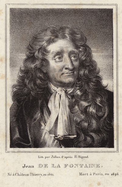 Portrét Jean de La Fontaine od Hyacinthe Francois Rigaud