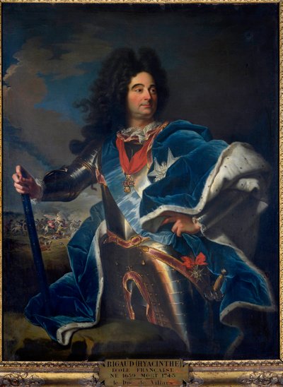 Portrét Louise Clauda Hectora vévody z Villars, marechal z Francie (1652-1734) Má náhrdelník Řádu zlatého rouna (1659-1743) ca. 1714 od Hyacinthe Francois Rigaud