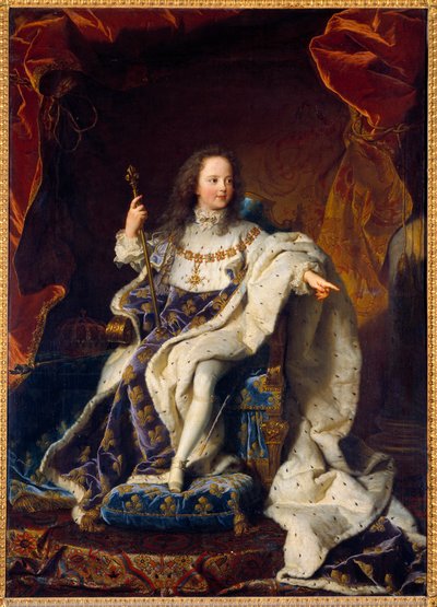 Portrét Ludvíka XV. pětiletého dítěte v posvátném kostýmu, krále Francie (1710-1774). Obraz Hyacinthe Rigaud (1659-1743) od Hyacinthe Francois Rigaud