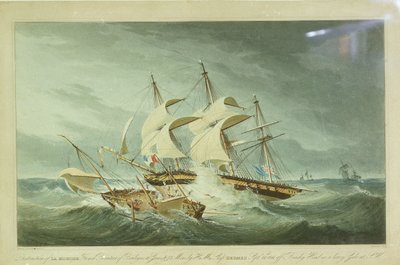 Zničení lodi La Mouch lodí HMS Hermes od I (after) Clark