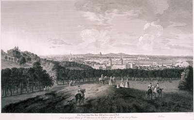 Pohled z Greenwich Park, Londýn, c1774 od I Wood