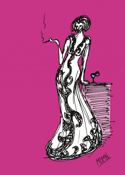 Elegantní žena, která kouří od Ida Publishing