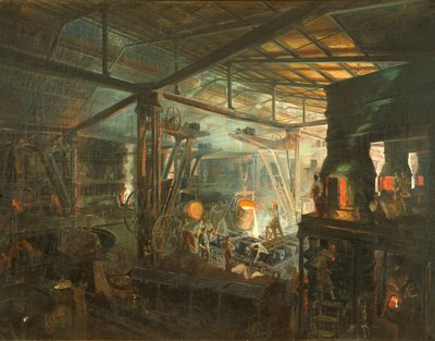 Francie, Slévárna, asi 1864 (olej na plátně) od Ignace Francois Bonhomme