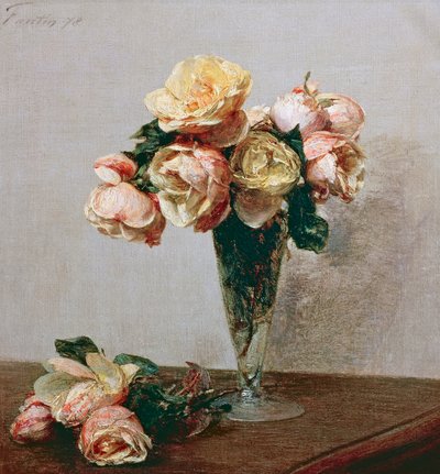 Růže od Ignace Henri Jean Fantin Latour