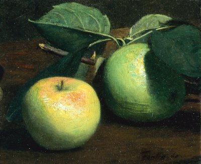 Dvě jablka (olej na plátně) od Ignace Henri Jean Fantin-Latour