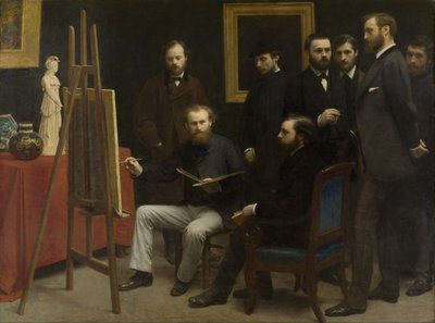 Studio v Les Batignolles, 1870 od Ignace Henri Jean Fantin Latour
