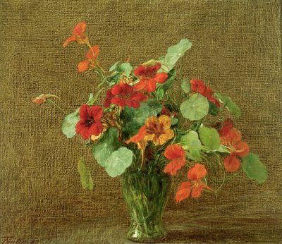 kapucínky (nasturtiums) od Ignace Henri Jean Fantin Latour